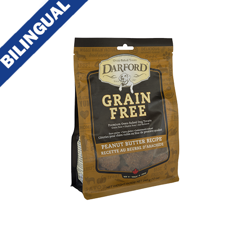 Darford® Friandises pour chiens sans grains à la recette de beurre de cacahuète 340 g