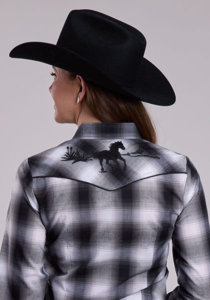 Karman Chemise western à manches longues pour femme