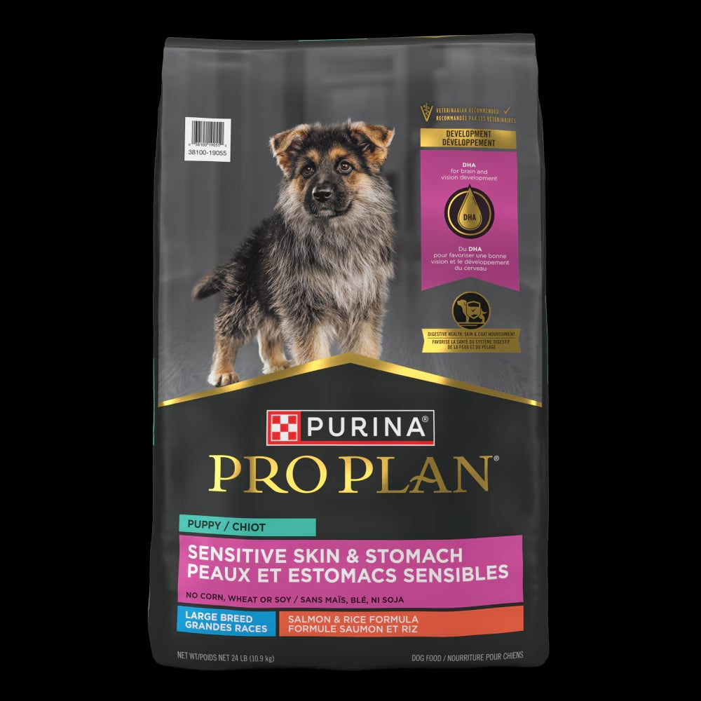 ProPlan Grandes Races Chiot Peaux et Estomacs Sensibles Saumon et Riz 10.9Kg