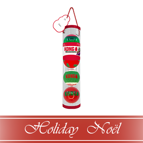 Jouet pour chien Kong® HOLIDAY Occasions Balls, format moyen (lot de 4)