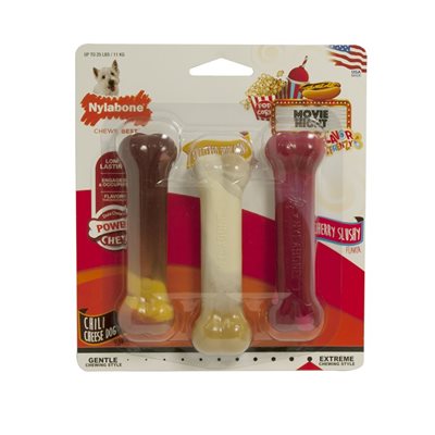 Nylabone Frénésie de Saveur Hot-Dog / Popcorn / Boisson Glacée 3 MCX Régulier