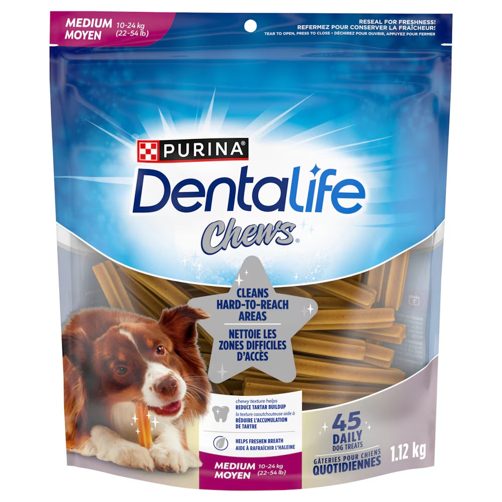 Purina DentaLife Chews Gâteries à Mâcher pour Chiens pour Races Moyennes 595g