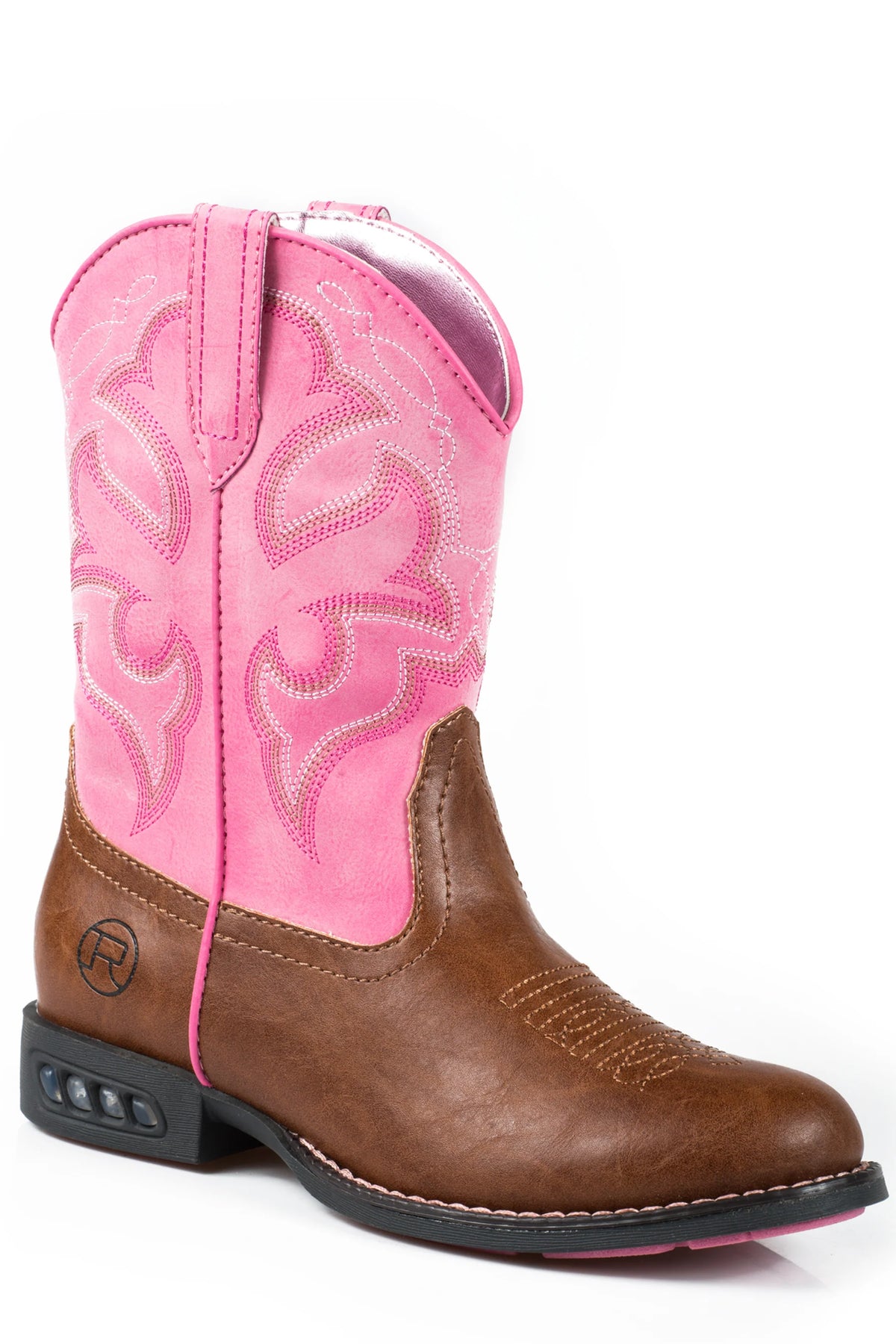 Roper Bottes petites filles Lightning tan et rose