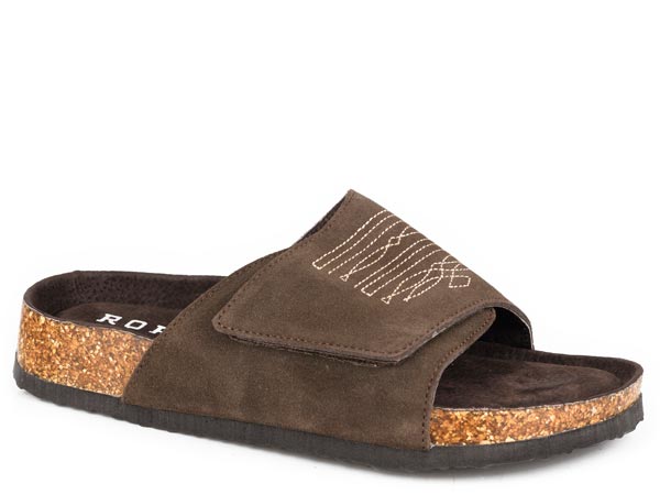 SANDALE POUR FEMMES DAIM DE VACHE BRUN