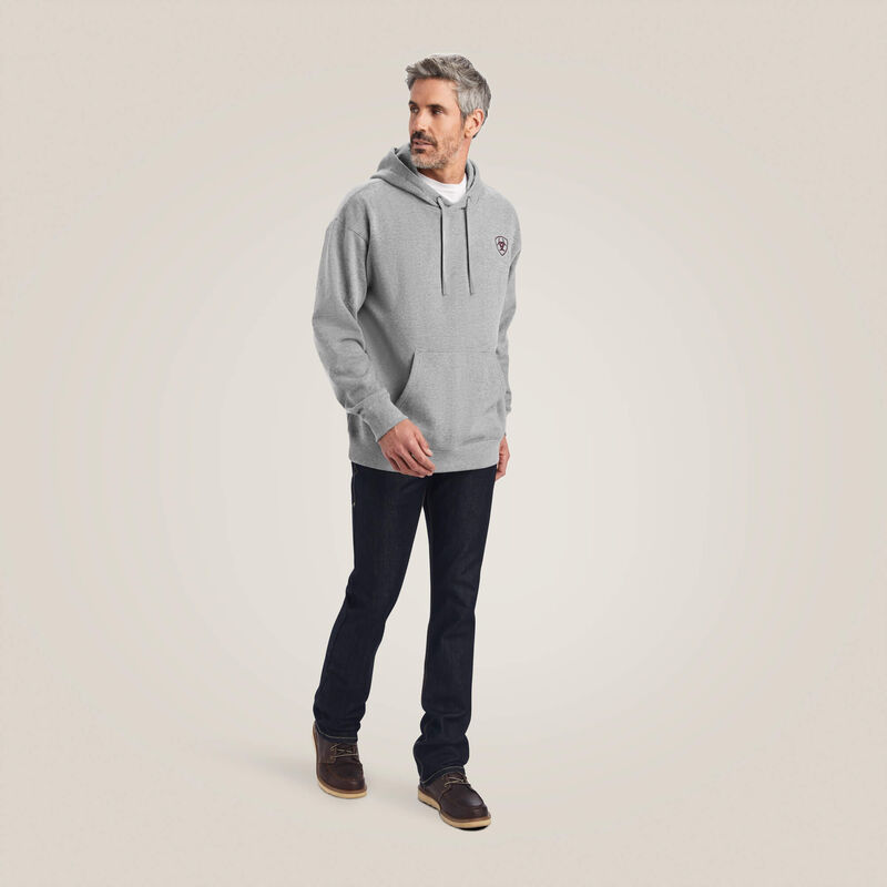 Ariat Chandail à capuchon avec logo Gris chiné Homme
