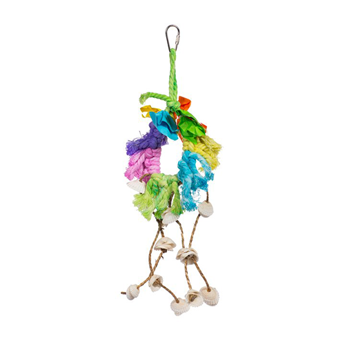 Jouet pour oiseaux Prevue Hendryx™ Calypso Creations – Cordes et anneau de coquillages