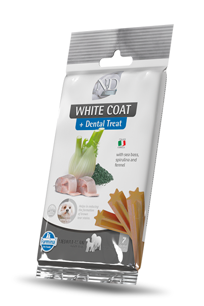 Farmina N&d White (pelage Blanc) Gâteries Dentaires Pour Chien, Moyen/grand 100g