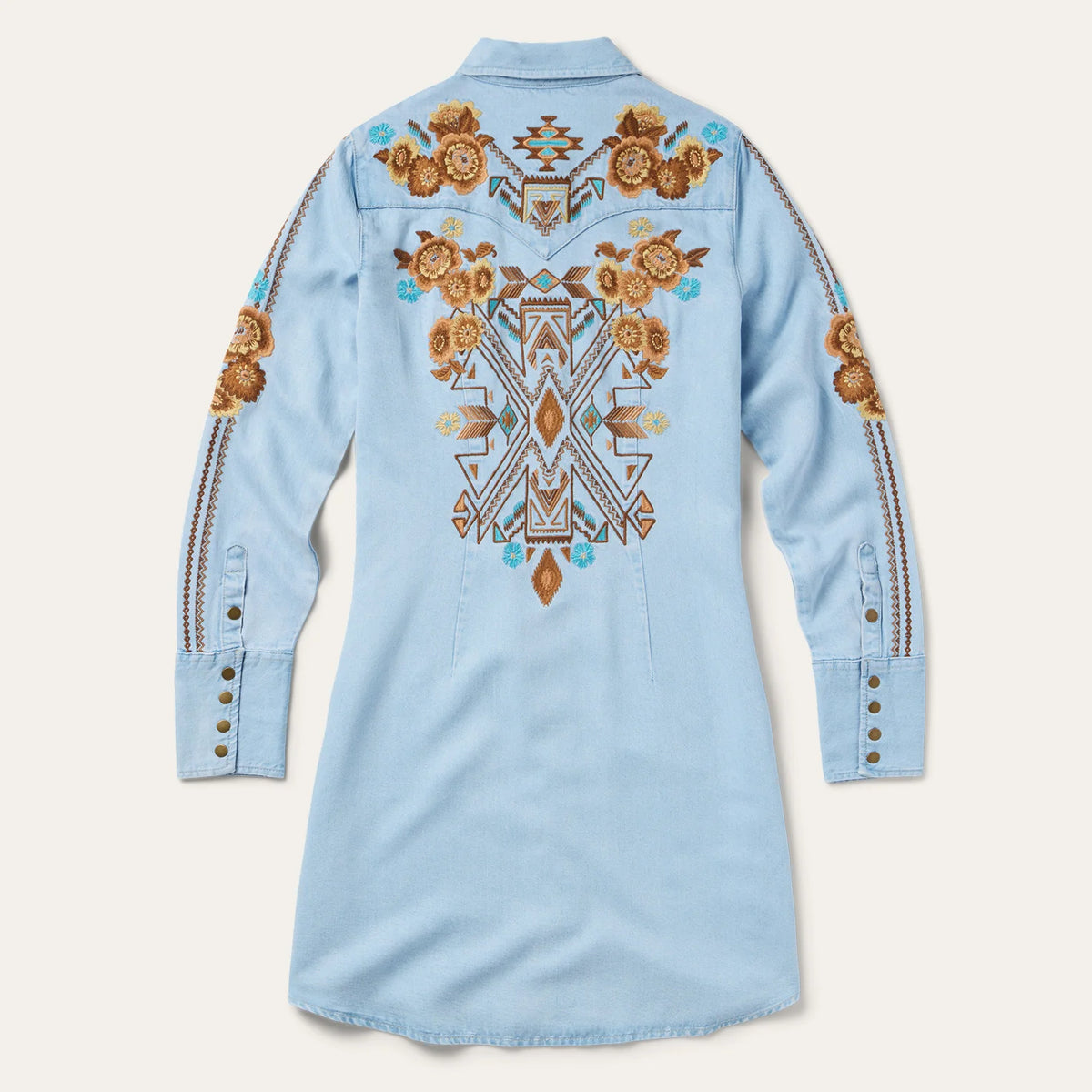 Stetson Robe-chemise en denim brodée – Style western