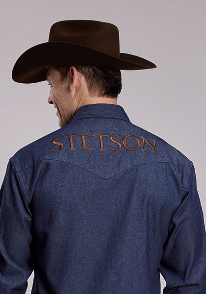 STETSON CHEMISE BLEU DENIM FONCÉ