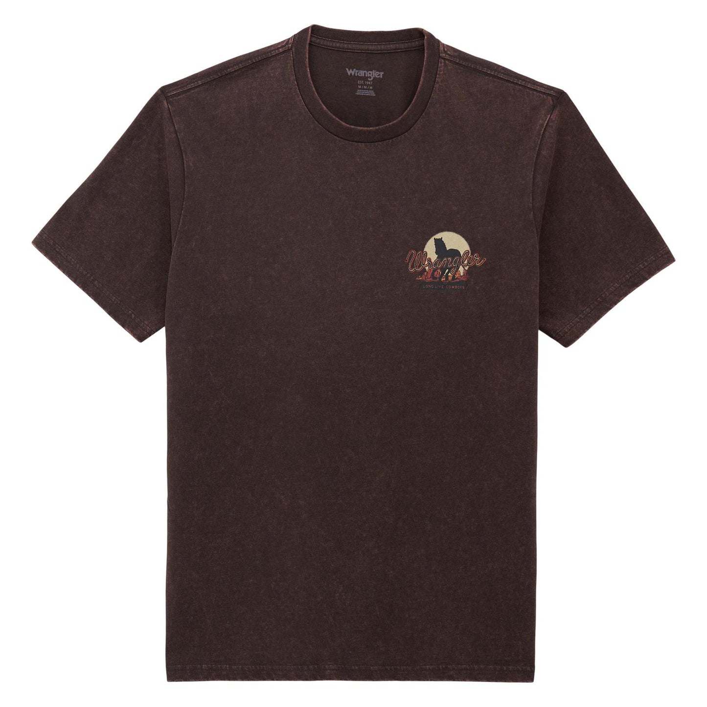 Wrangler T-shirt graphique à manches courtes pour homme – marron Mole