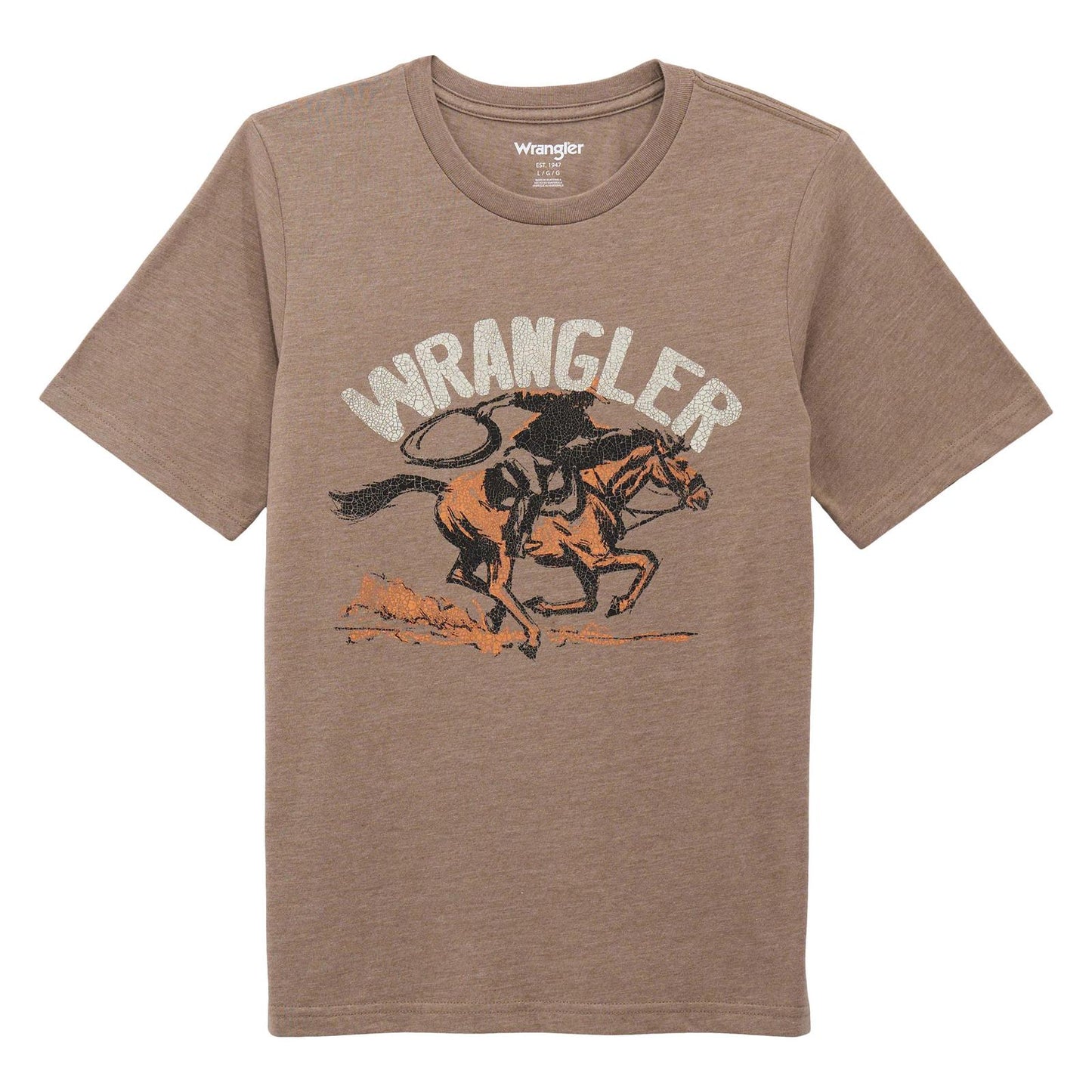 Wrangler T-shirt garçon à manches courtes – gris chiné Brindle