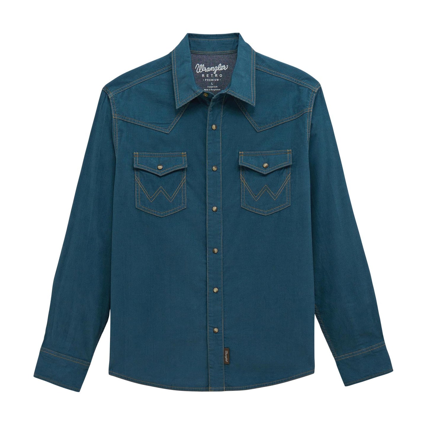 Wrangler Retro® Premium Chemise à manches longues à boutons pression - Ajustement moderne - Marine