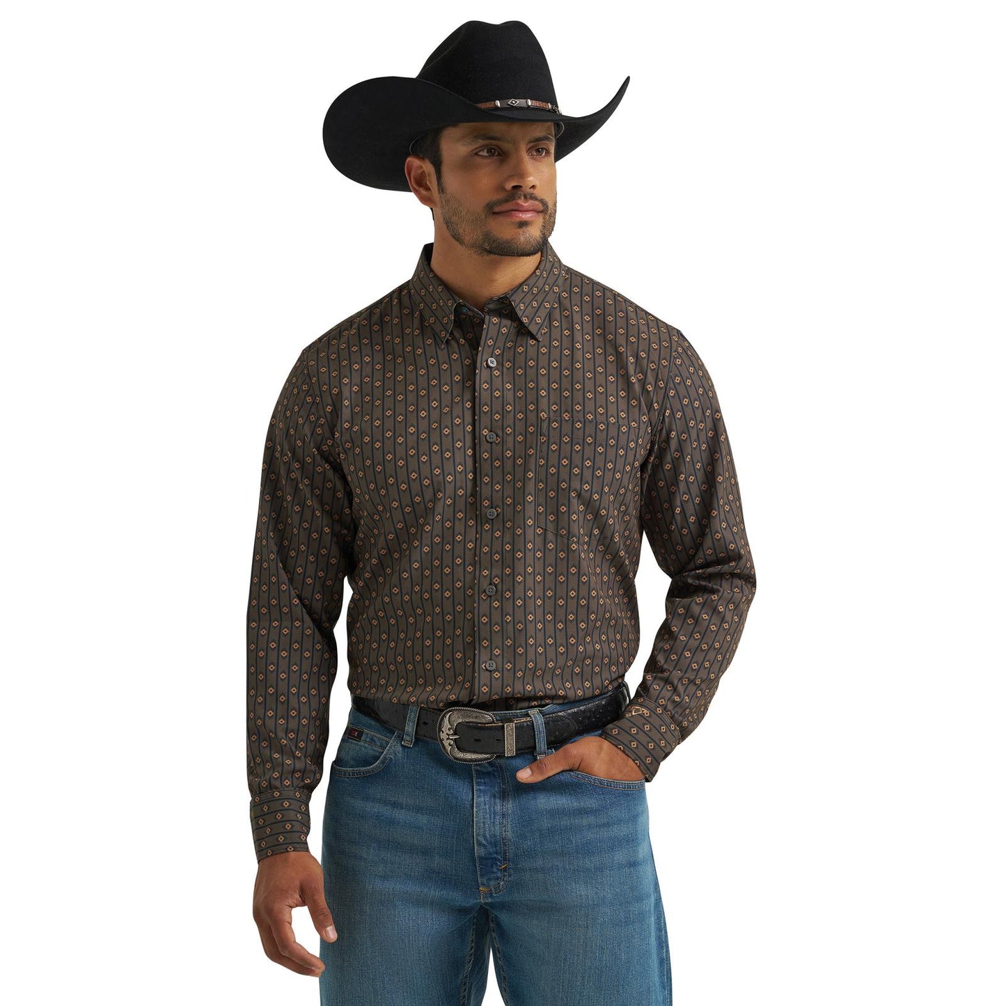 Wrangler® X Cody Johnson chemise performance à manches longues - Coupe classique - Boutons - Brown