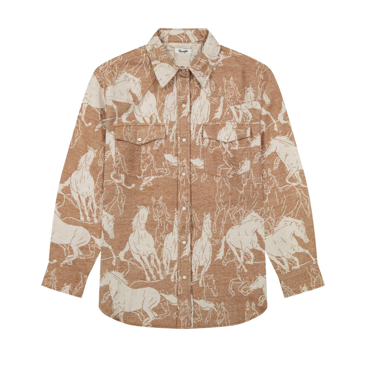 Wrangler Retro® Jacquard Vintage Boyfriend Snap Shirt - Brun - Femme