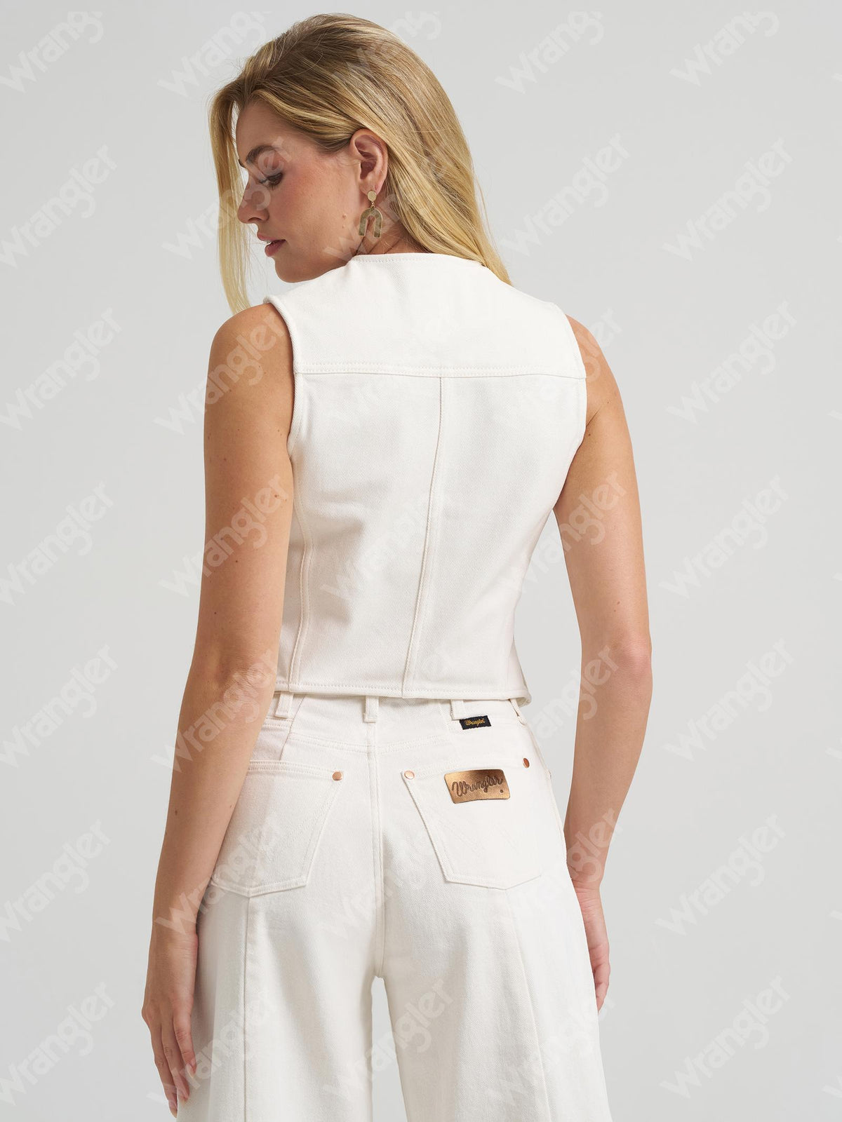 Wrangler® X Lainey Wilson Vest en denim - Blanc Femme