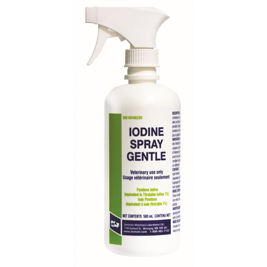 Spray doux à l'iode Pharm-Vet – 500 ml avec pulvérisateur