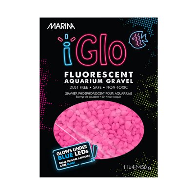 Gravier fluorescent iGlo Marina, rose, 450 g (1 lb)