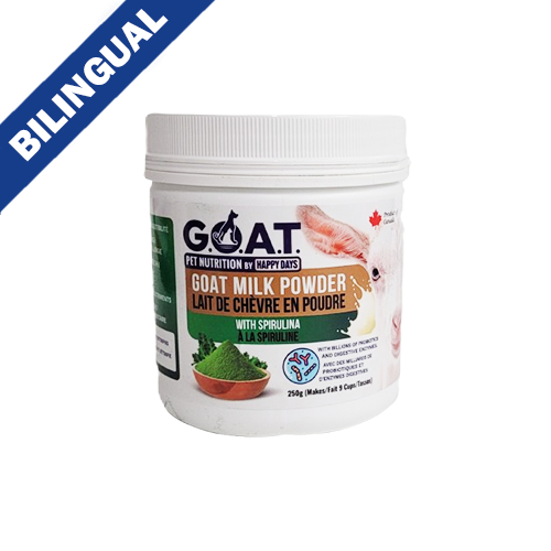 HAPPY DAYS Poudre de Lait de Chèvre avec Spiruline pour Chiens 250g