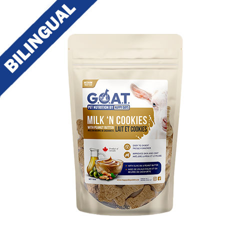 HAPPY DAYS Milk 'N Cookies avec Beurre de Cacahuète – Friandises pour Chiens de Taille Moyenne 190g
