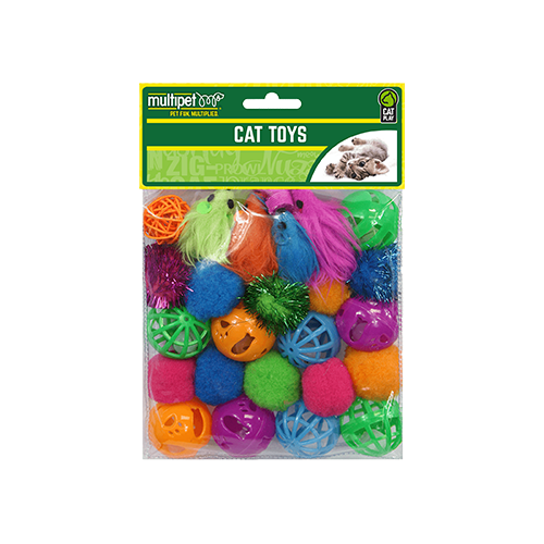Multipet Ensemble de jouets variées pour chat 24pièces