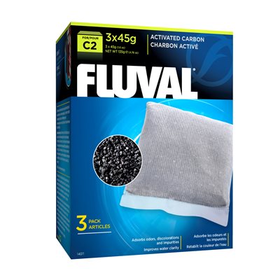 Charbon activé pour filtre à moteur Fluval C2, paquet de 3
