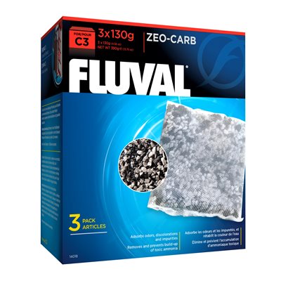 Fluval C3 Zeo-Carb paquet de 3 X 130G