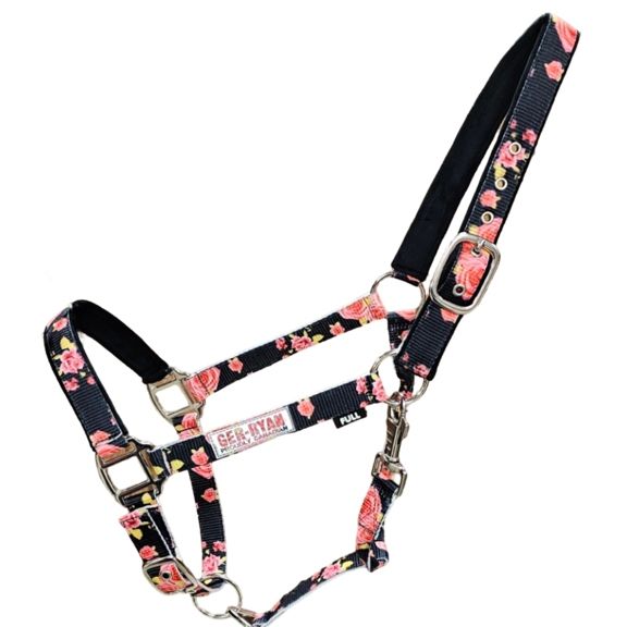 Licou en nylon avec motif d'impression de rose - Cob