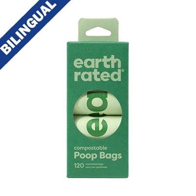 Earth Rated Sac a déjection Eco-Friendly Compostable 120sacs