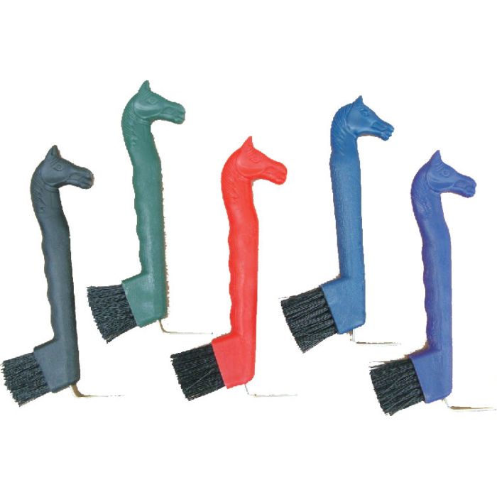 Cure-pied avec brosse en forme de tête de cheval Mauve