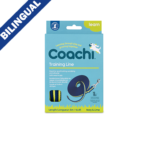 Company Of Animals® Coachi® Laisse de dressage Marine & Lime 5Mètres