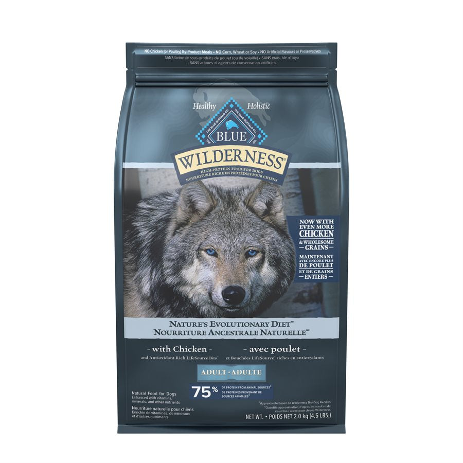 Blue Buffalo Wilderness Chien Adulte Poulet avec Céréales 4.5LB