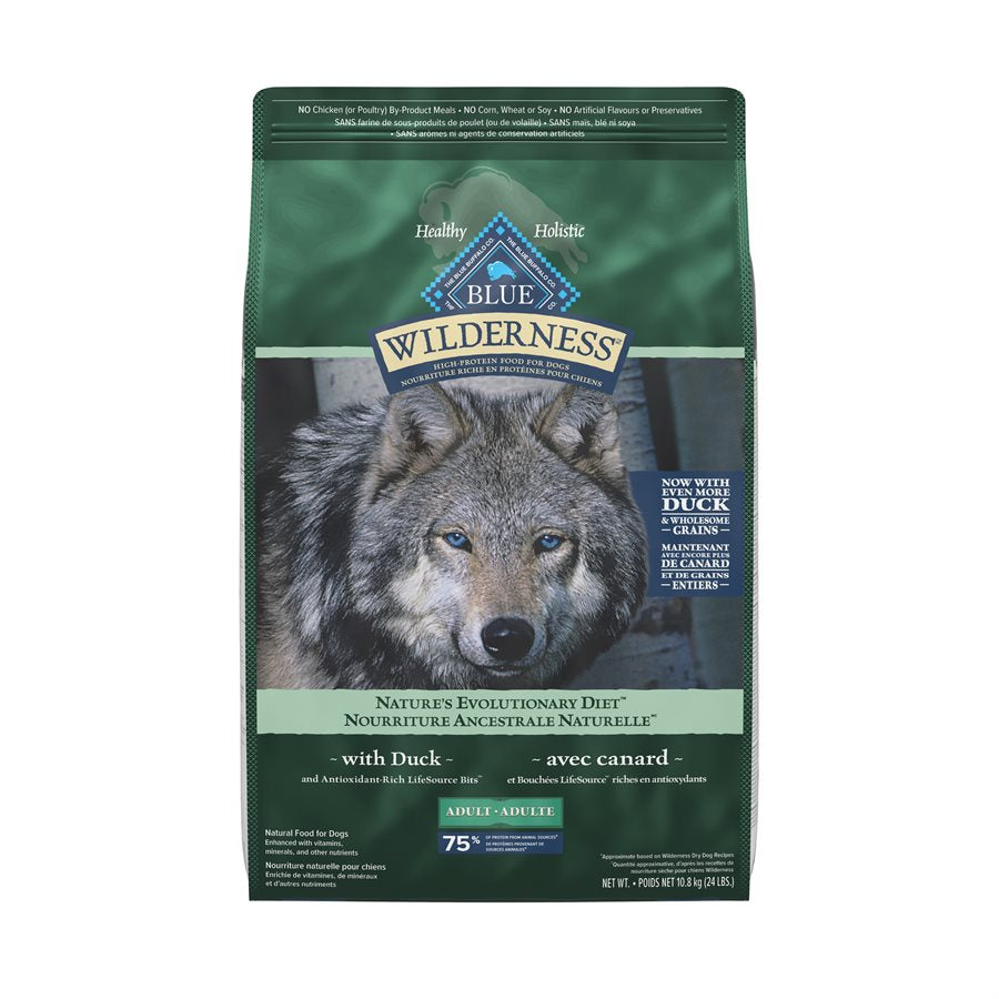 Blue Buffalo Wilderness Chien Adulte Canard avec Céréales 24LB