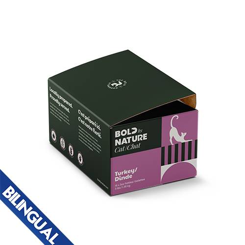 Bold By Nature nourriture cru pour Chat Dinde 3Lbs