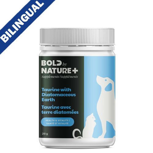 Bold by Nature Taurine avec Terre de diatomée Pour chien et chat 210gm