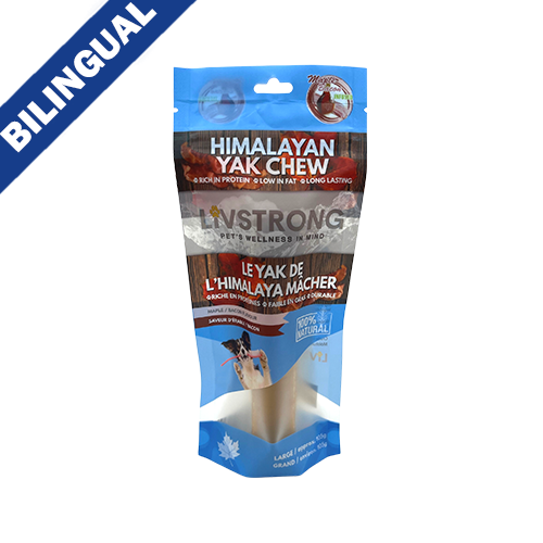 LIVSTRONG Friandise pour chiens Fromage de Lait de Yak de l'Himalayen infusé au bacon d'érable