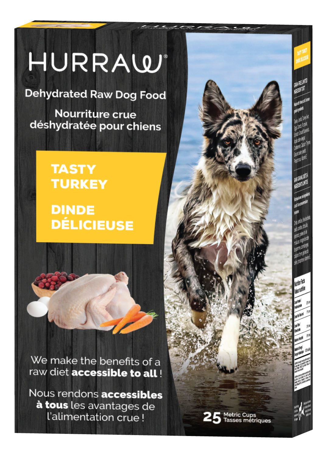 Hurraw Chien Déshydratée Dinde 4 x 25 tasses