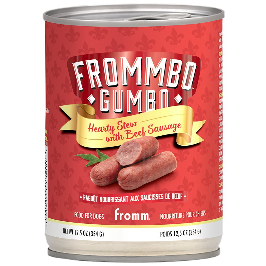 Fromm® Frommbo™ Gumbo Ragoût Copieux avec Saucisse de Bœuf – Nourriture Humide pour Chiens 12.5Oz