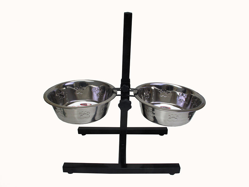 Support en H Ajustable Avec 2 Bols A Relief 1.75L