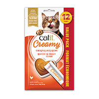 Catit Creamy Régals crémeux, Poulet et foie, paquet de 12
