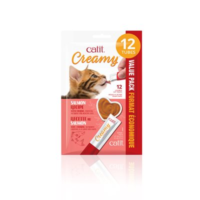 Catit Creamy Régals crémeux, Saumon, paquet de 12