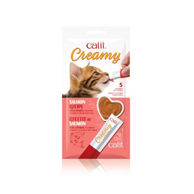 Catit Creamy Régals crémeux, Saumon, paquet de 5