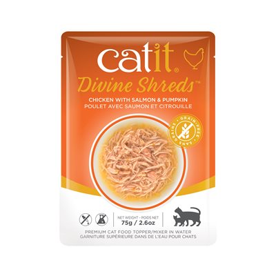 Catit Garniture Divine Shreds Pour Chats, Poulet Avec Saumon