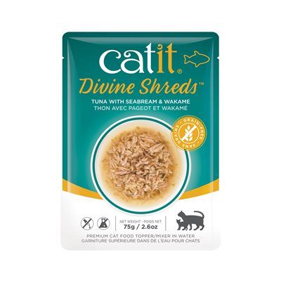 Garniture Divine Shreds pour chats, Thon avec pageot et wakamé, 75 g