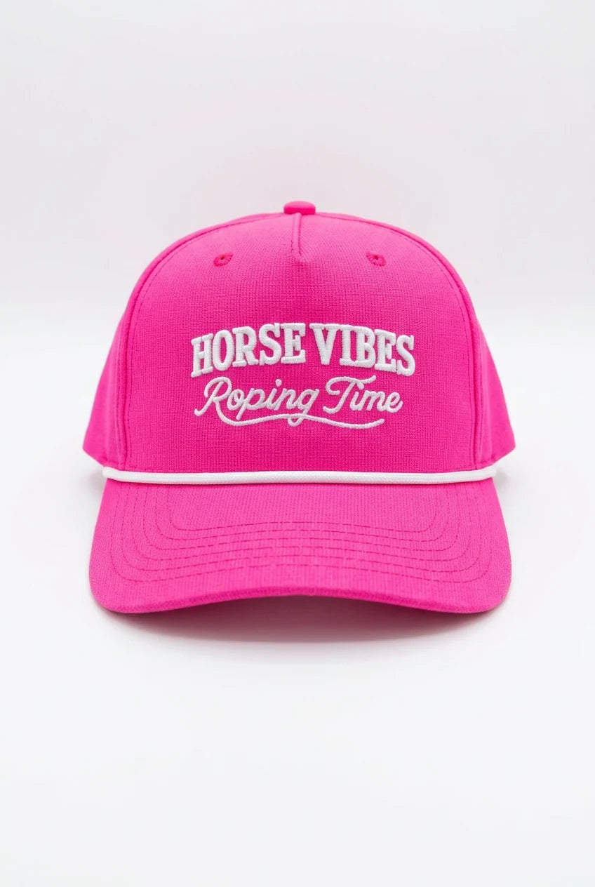 Horse Vibes Casquette roping time rose avec corde