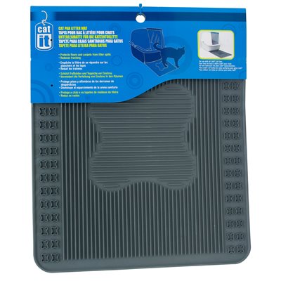Tapis pour bac à litière Catit pour chats, gris, 34 x 40,5 cm (13,25 x 16 po)