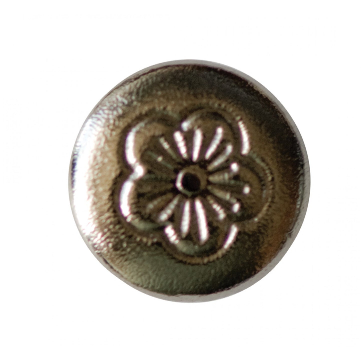 Vis Chicago à Tête Florale – Laiton Nickelé – Lot de 1/2"