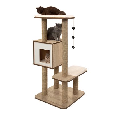 Vesper Catit Meuble High Base , chêne, 56 x 56 x 121,5 cm (22 x 22 x 48,8 po)
