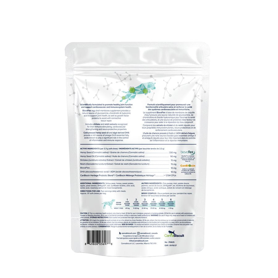 CannaBiscuit Produit de Santé Vétérinaire à Base de Chanvre Proactif+ 225g