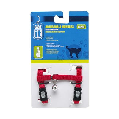 Harnais Réglable Catit, Rouge, Moyen