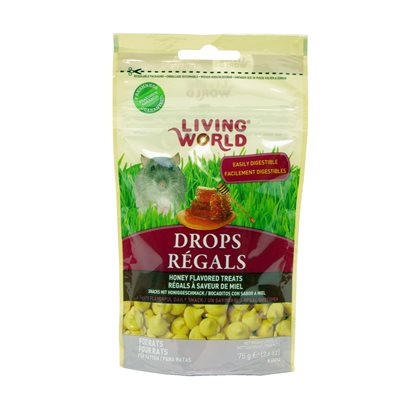 Régals Drops Living World pour rats, saveur de miel, 75 g (2,6 oz)